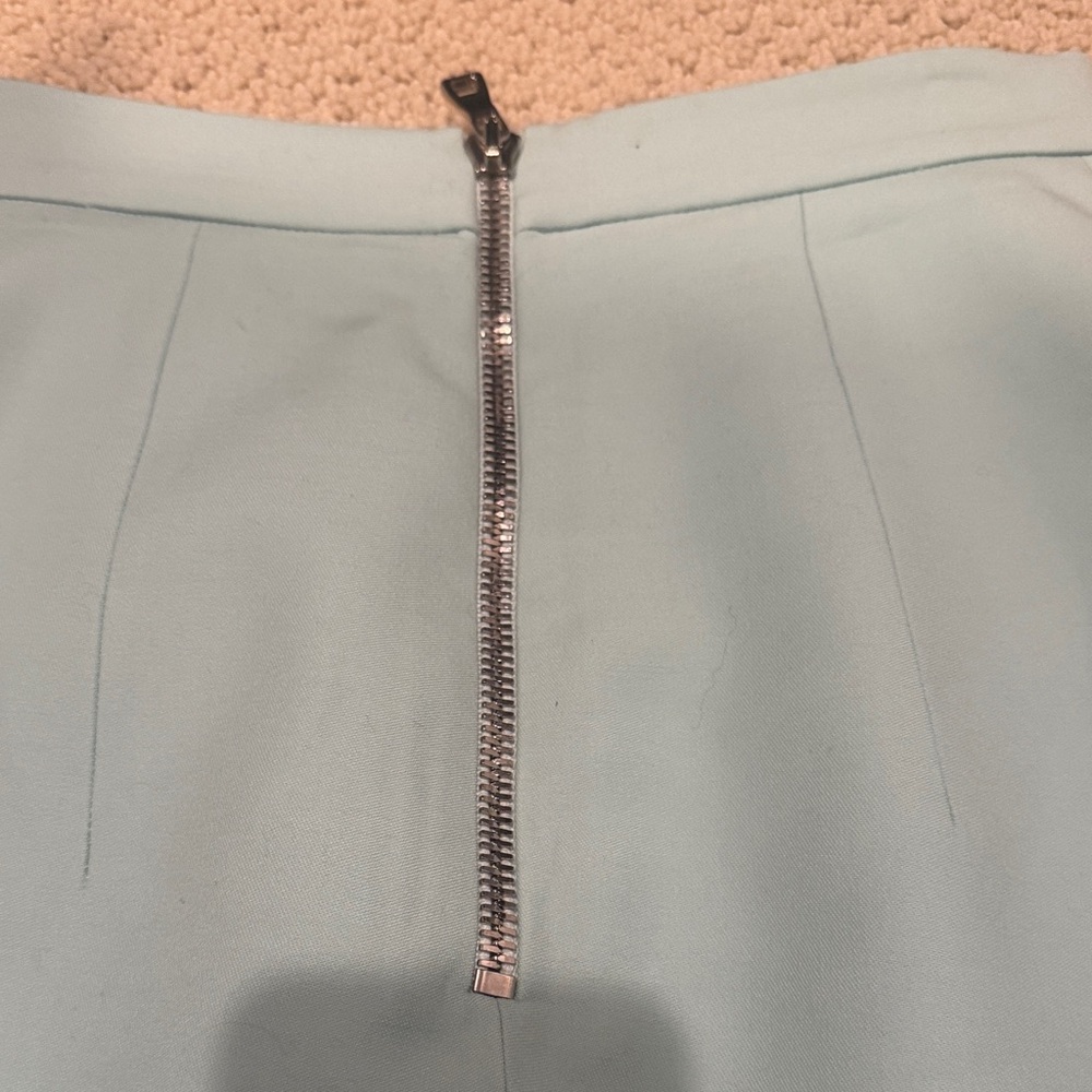 Balmain Sky Blue Mini Skirt with Silver Buttons - Picture 5 of 5